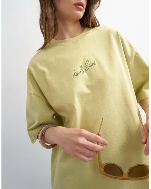 TOPSHOP White 'Amalfi' Embroidered Graphic Oversized Tee