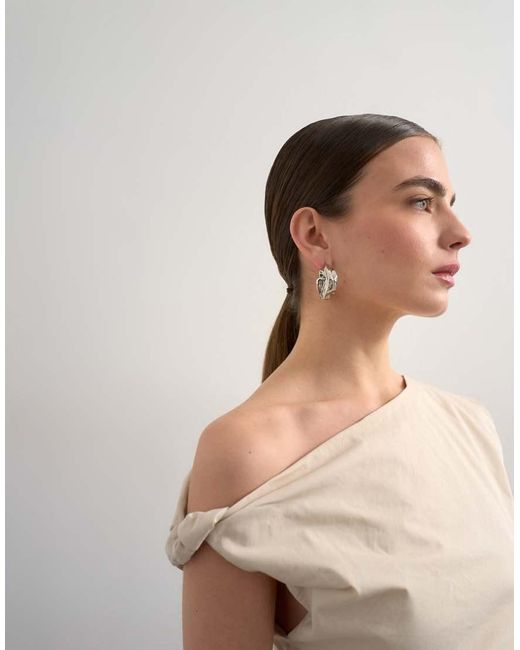 TOPSHOP Natural Structured Mini Dress With Twist Shoulder