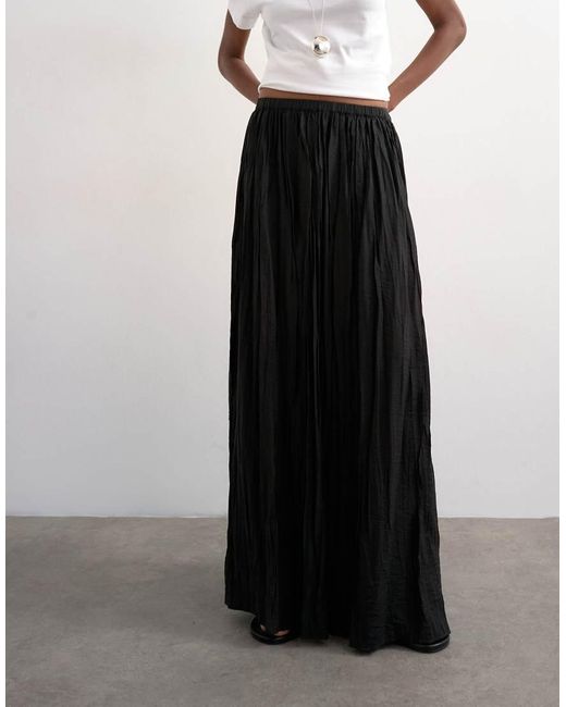 TOPSHOP White Shirred Waist Crinkle Full Circle Skirt