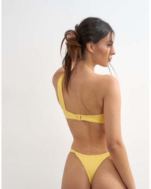 TOPSHOP Green Tiana Bandeau Bikini Top With Twisted Strap