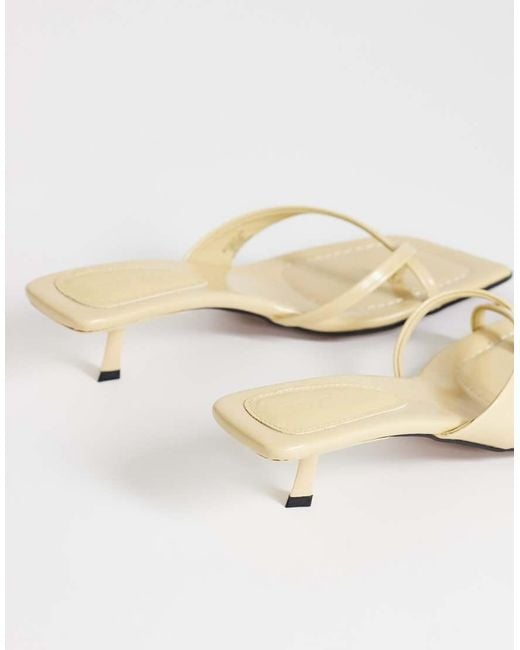 TOPSHOP White Solo Strappy Mule Mid Heel Sandal