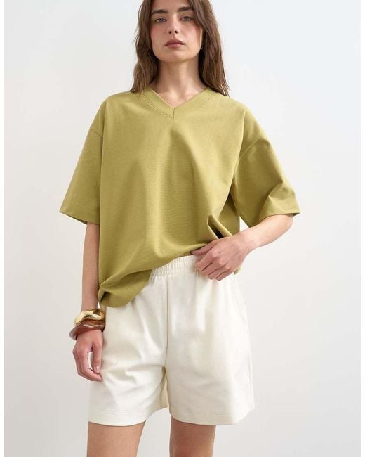 TOPSHOP White Interlock Sweat Shorts
