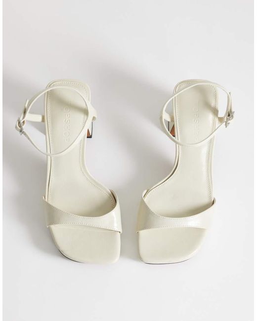TOPSHOP White Faye Platform Two Part High Heel Sandals
