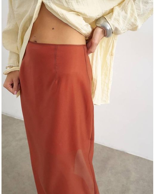 TOPSHOP White Co-ord Organza Column Maxi Skirt