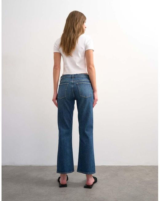 TOPSHOP Blue Cropped Kick Flare Jeans