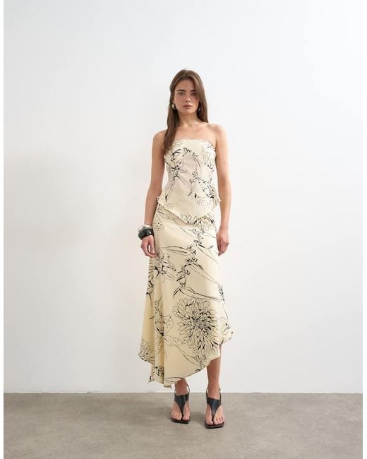 TOPSHOP White Co-Ord Bias Maxi Slip Skirt