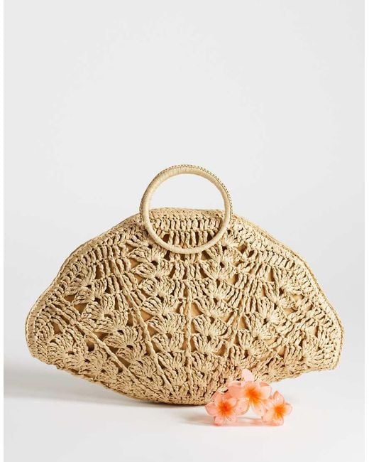 TOPSHOP Metallic Shelly Medium Weave Shell Small Grab Bag
