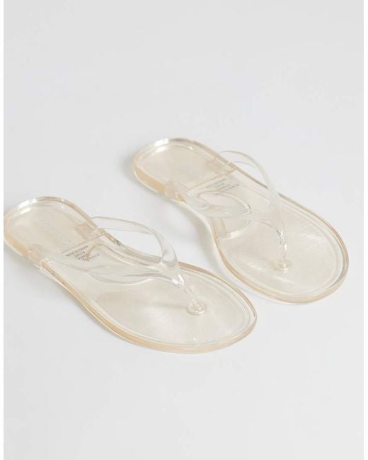 TOPSHOP White Elias Jelly Toe Thong Sandal