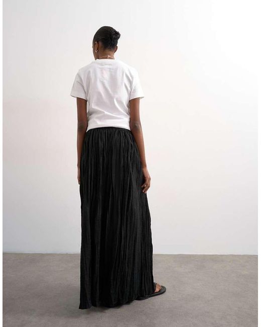 TOPSHOP White Shirred Waist Crinkle Full Circle Skirt