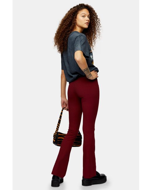 topshop skinny ribbed flares