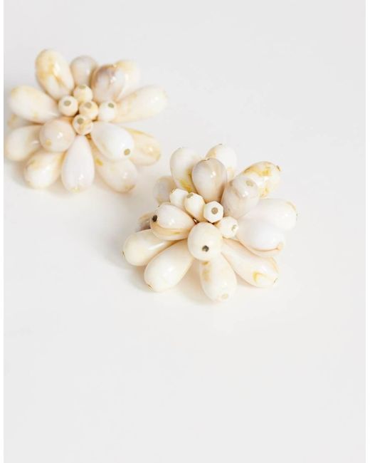 TOPSHOP White Dezi Semi Precious Cluster Earring