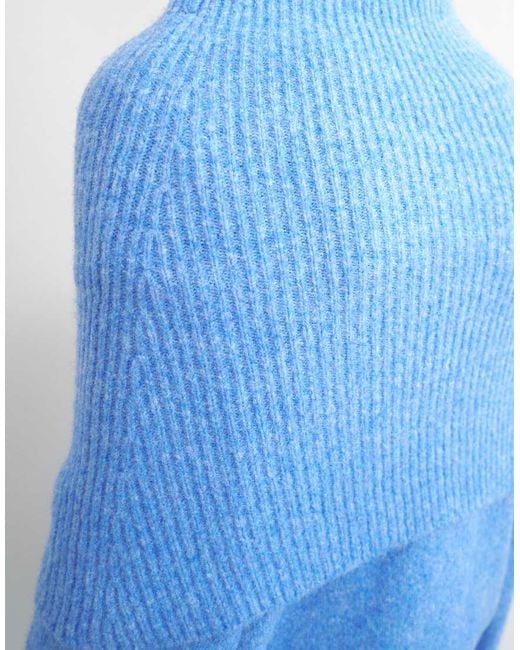 TOPSHOP White Knit Deep Fold Bardot Sweater