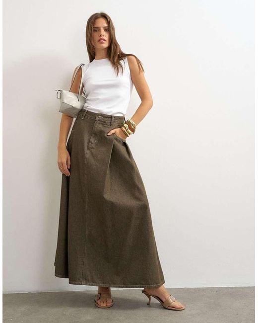 TOPSHOP Natural Cocoon Maxi Skirt