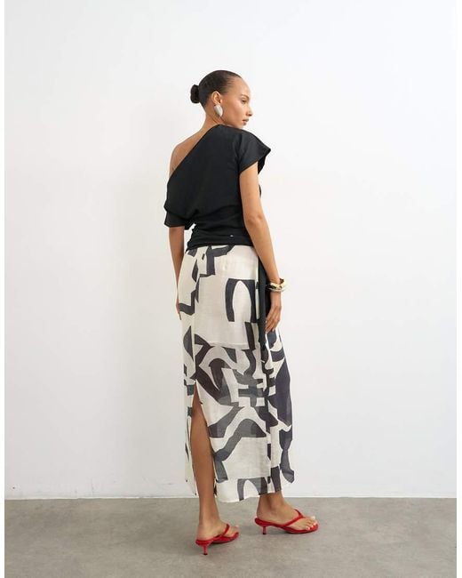 TOPSHOP White Sheer Column Midi Skirt