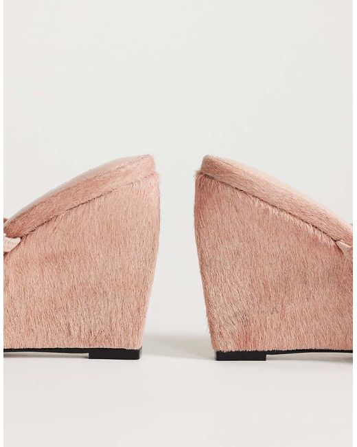 TOPSHOP Pink Abi Strappy Wedge High Heel
