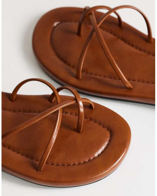 TOPSHOP Natural Emma Strappy Flat Sandal