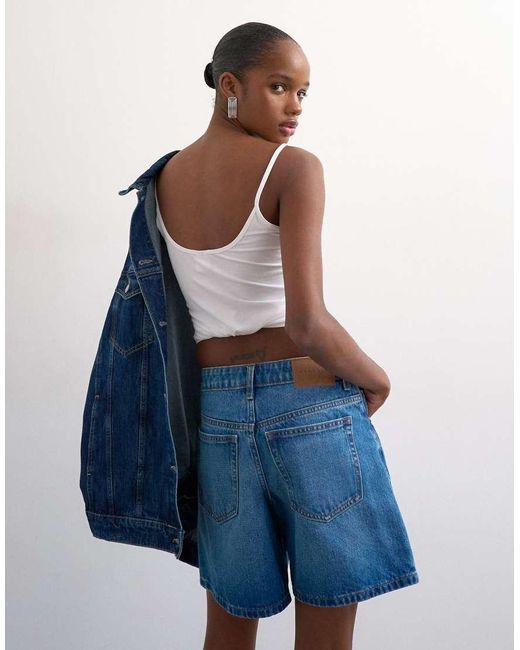TOPSHOP Blue Denim Editor Short