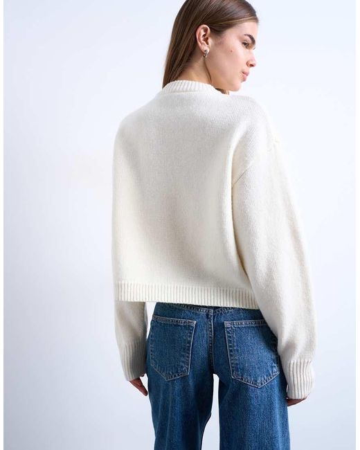 TOPSHOP Blue Knit Premium 100% Lambswool Cardigan
