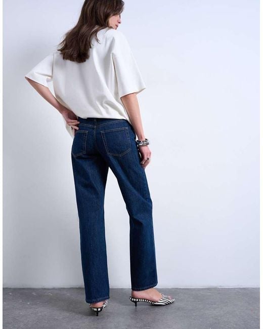 TOPSHOP White Ember Low Rise Relaxed Straight Leg Jean