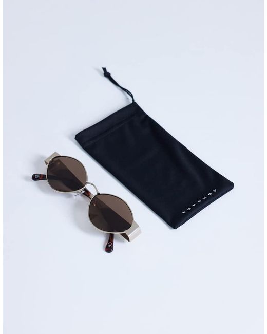 TOPSHOP White Cyprus Metal Frame Sunglasses