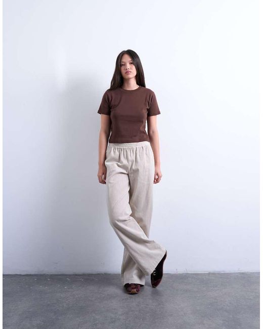 TOPSHOP White Cord Pull On jogger
