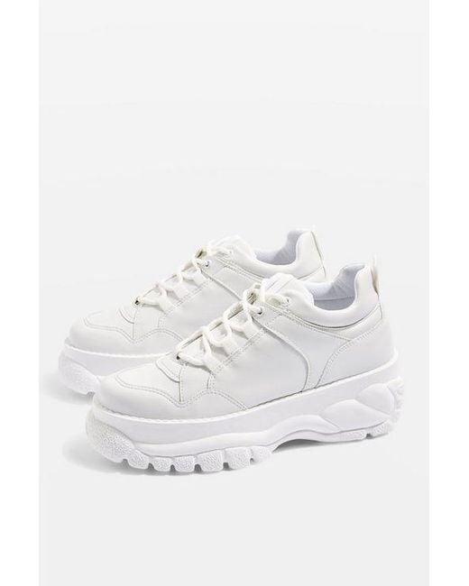 grey and white chunky trainers