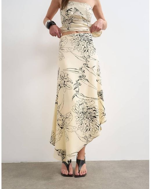 TOPSHOP White Co-Ord Bias Maxi Slip Skirt