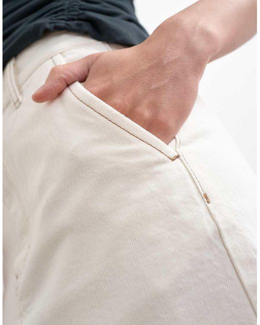 TOPSHOP White Denim Column Maxi Skirt