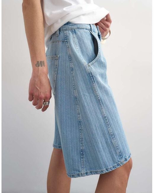 TOPSHOP Blue Denim Barrel Jort