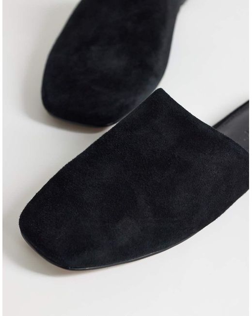 TOPSHOP Blue Lillie Real Suede Round Toe Flat Shoe