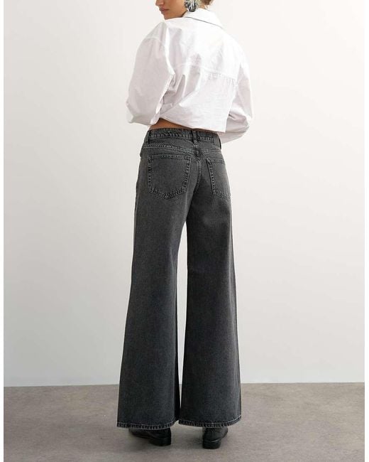 TOPSHOP White Horizon Mid-rise Wide Leg Jeans