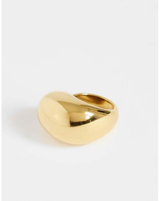 TOPSHOP Metallic Roy Waterproof Stainless Steel Asymmetric Ring