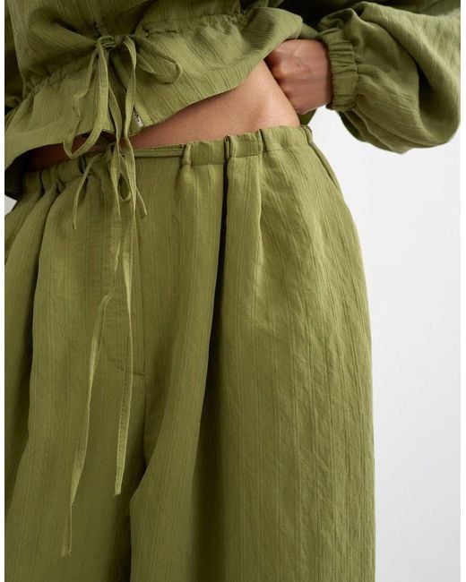 TOPSHOP Green Co Ord Balloon Trouser With Tie Waist