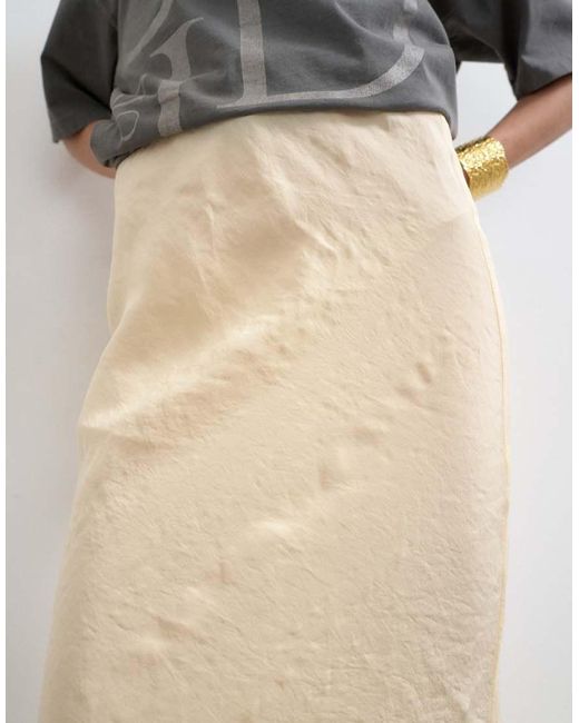 TOPSHOP Multicolor Super Soft Cupro Bias Midi Skirt