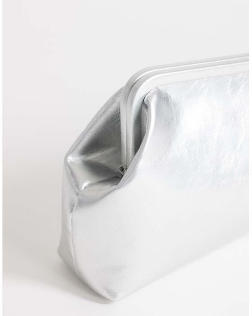 TOPSHOP White Anna Medium Angular Clutch Bag