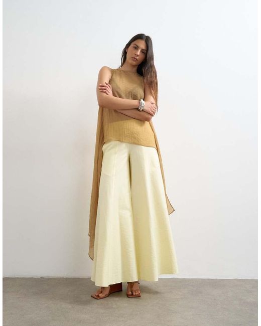 TOPSHOP Natural Sheer Cape Detail Top