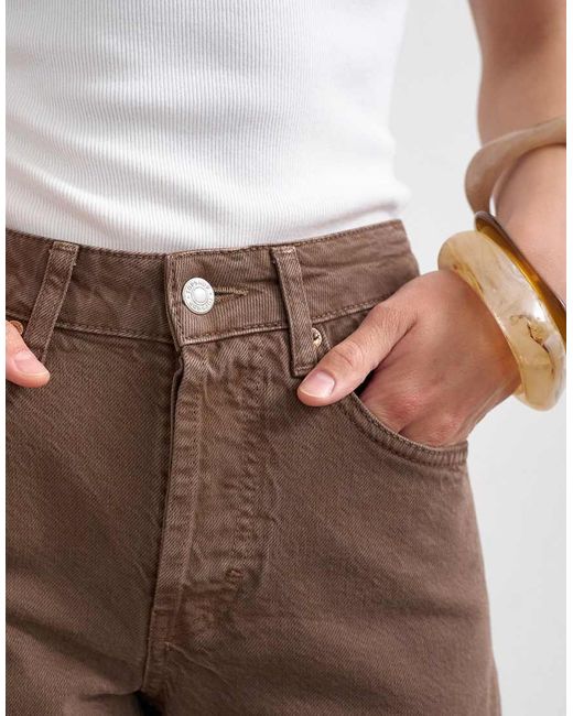 TOPSHOP White Editor Denim Shorts