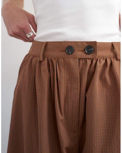 TOPSHOP Brown Check Extreme Balloon Trouser