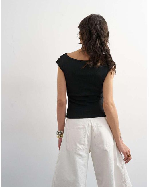 TOPSHOP Black 90's Boat Neck Vest