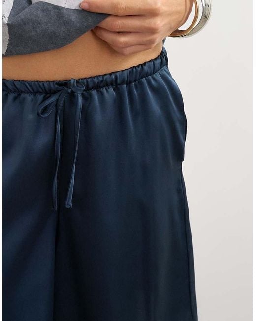 TOPSHOP Blue Longline Satin Short