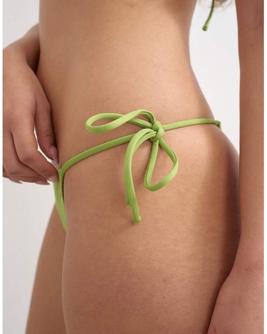 TOPSHOP Green Sadie Thong Bikini Bottom