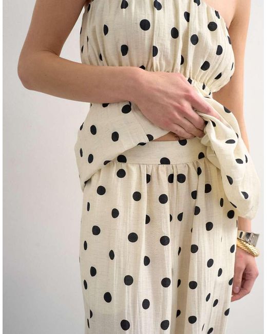 TOPSHOP White Co Ord Polka Dot Balloon Trouser