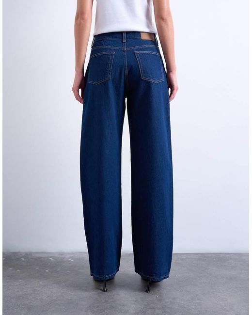 TOPSHOP Blue Column Mid Rise Jean