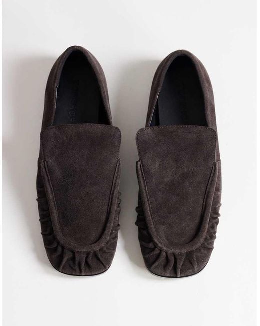 TOPSHOP Brown Dora Ruched Loafer