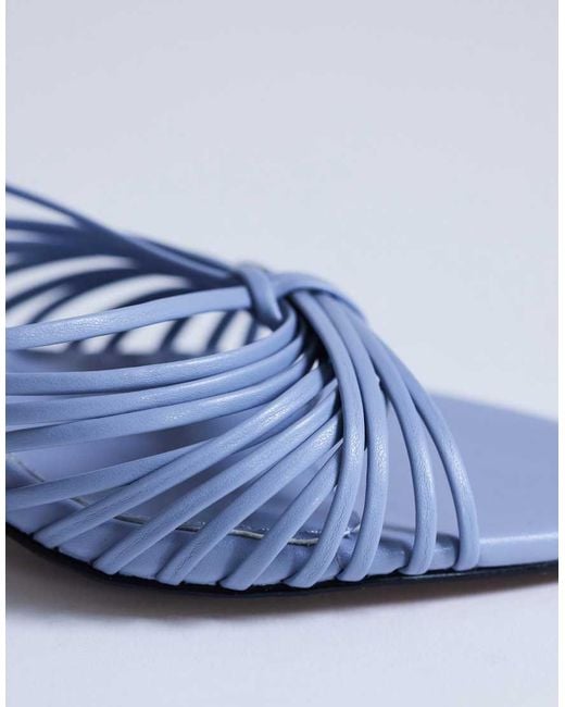 TOPSHOP Blue Simba Strappy Mule High Sandals