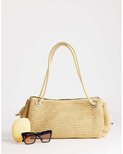 TOPSHOP Natural Miller Large Straw Shoulder Bag