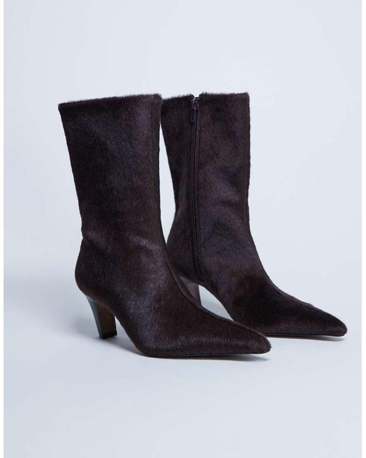 TOPSHOP Black Poppy Point Toe Ankle Boot