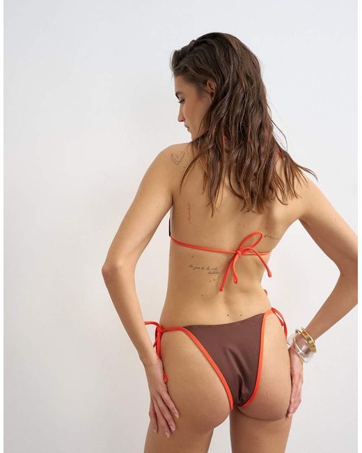 TOPSHOP Orange Ibiza Cheeky High Leg Bikini Bottom