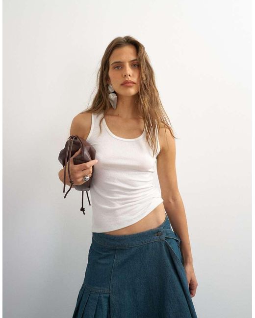 TOPSHOP Gray X Cara Scoop Neck Tank Top