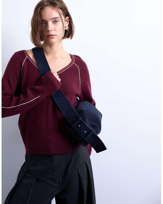 TOPSHOP Chloe Real Suede Cross Body Bag in Red Lyst UK